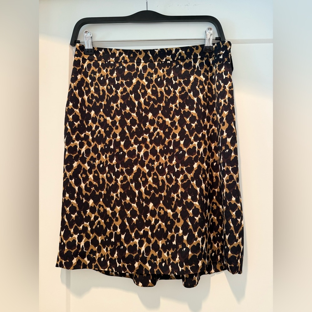 Ann Taylor Black and Brown Animal Print Pencil Skirt